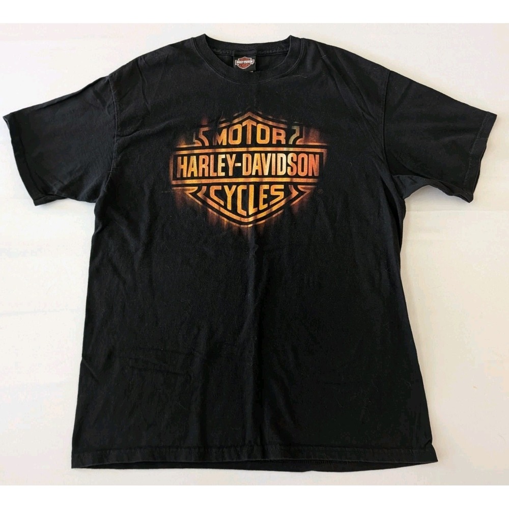 Harley Davidson T Shirt Men's Large Black Bar Shield Stockholm Sweden 2011 Hanes